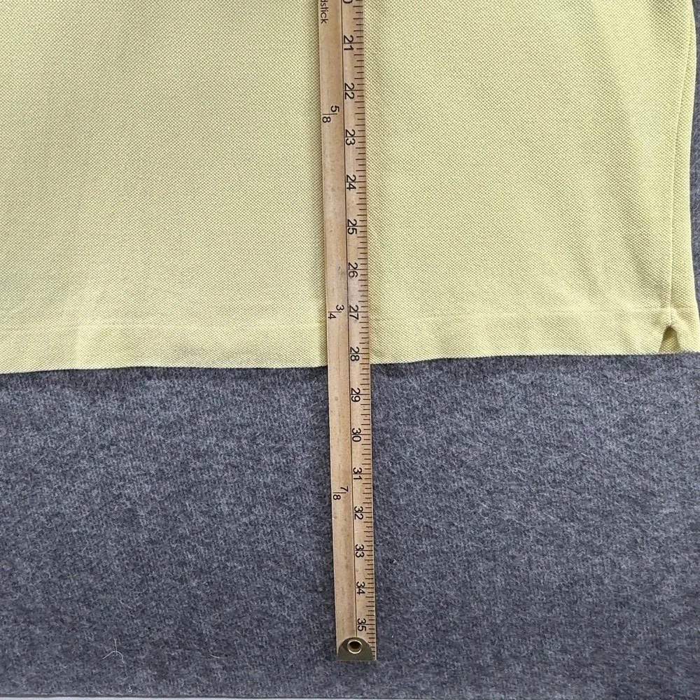 LACOSTE Polo Shirt Mens Size‎ 7 Yellow Short Sleeve Cotton Classic Fit Croc Logo